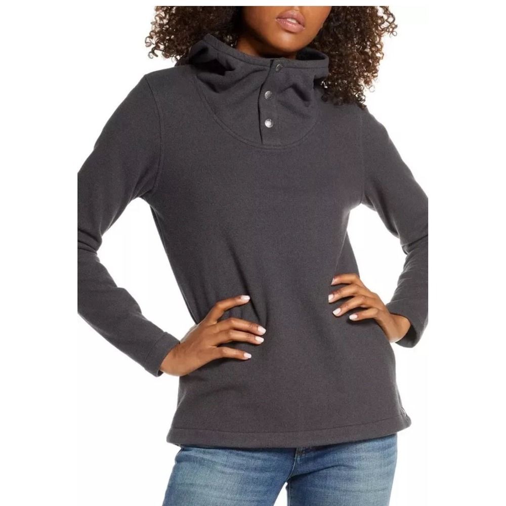 The North Face Women's Knit Stitch Fleece Hoodie - Charcoal / Black - XL